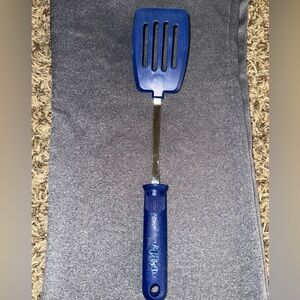 Ekco Blue Nylon & Stainless Steel Spatula - 4 slots - 12" - 400 degree - VTG